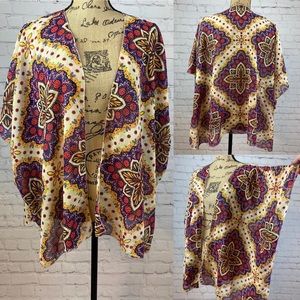 J Gee Open Front Mandala Print Kimono